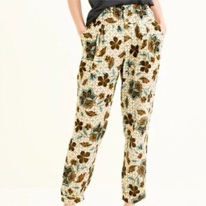 Garnett Hill Printed Gauze‎ Gathered Pants Women’s Medium Floral Organic Cotton